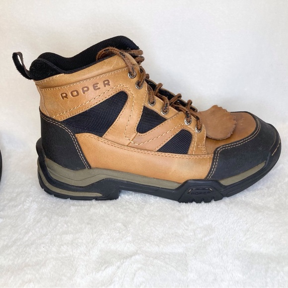 Roper Brown Lace-Up Western Boots Women’s Size 5 Youth Kids Girls Boys Size 3.5 - Picture 11 of 16